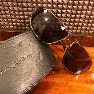 Ermenegildo Zegna Brown Tortoise/Gold SZ 3044